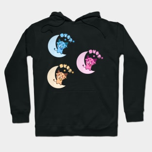 Cute Cows Dancing on Moon Sticker Pack Hoodie